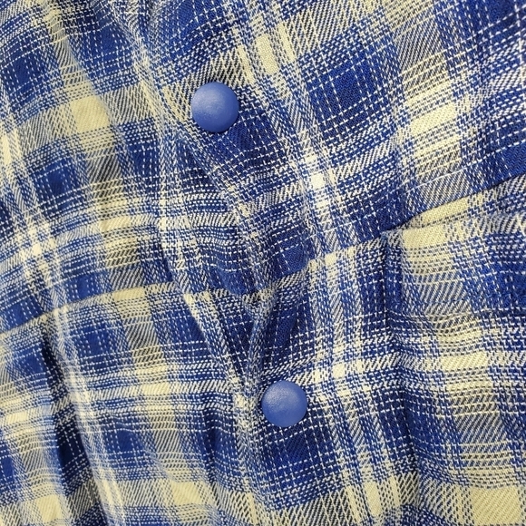 Under Armour Shirt Men's Large Flannel Tradesman Flex Blue Plaid Vented - Picture 6 of 6